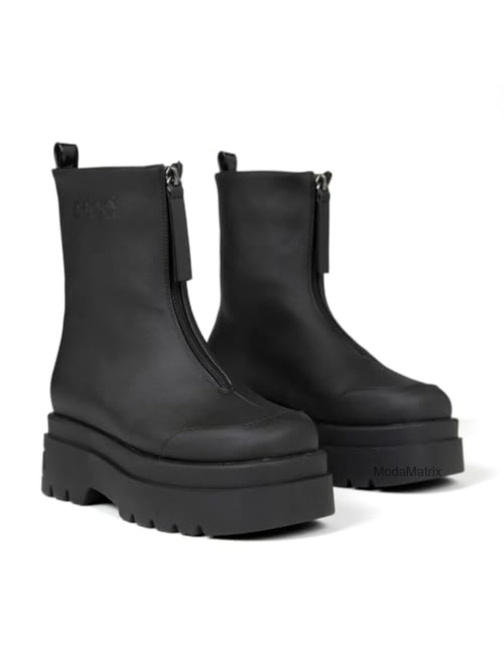 Vegan Grape Leather Mid Calf Platform Combat Boots